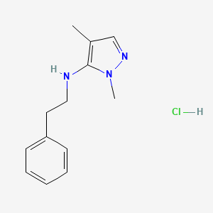 2,4-dimethyl-N-(2-phenylethyl)pyrazol-3-amine;hydrochloride