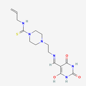 N-(prop-2-en-1-yl)-4-(2-{[(2,4,6-trioxotetrahydropyrimidin-5(2H)-ylidene)methyl]amino}ethyl)piperazine-1-carbothioamide