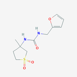 molecular formula C11H16N2O4S B12221321 1-(Furan-2-ylmethyl)-3-(3-methyl-1,1-dioxidotetrahydrothiophen-3-yl)urea 