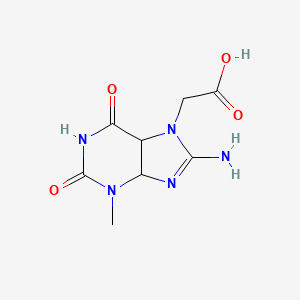 molecular formula C8H11N5O4 B12221332 2-(8-Amino-3-methyl-2,6-dioxo-4,5-dihydropurin-7-yl)acetic acid 