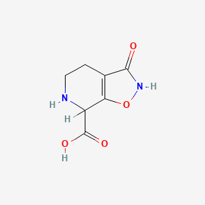 molecular formula C7H8N2O4 B1222136 3-Hydroxy-4,5,6,7-tetrahydroisoxazolo(5,4-c)pyridine-7-carboxylic acid CAS No. 89017-63-0