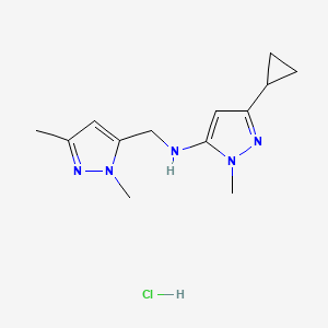 5-cyclopropyl-N-[(2,5-dimethylpyrazol-3-yl)methyl]-2-methylpyrazol-3-amine;hydrochloride