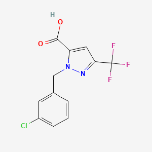 molecular formula C12H8ClF3N2O2 B12221450 1-(3-Chlorobenzyl)-3-(trifluoromethyl)-1H-pyrazole-5-carboxylic acid 