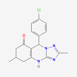 9-(4-chlorophenyl)-2,6-dimethyl-5,6,7,9-tetrahydro[1,2,4]triazolo[5,1-b]quinazolin-8(4H)-one