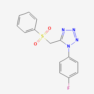 molecular formula C14H11FN4O2S B12221504 1-(4-fluorophenyl)-5-[(phenylsulfonyl)methyl]-1H-tetrazole 