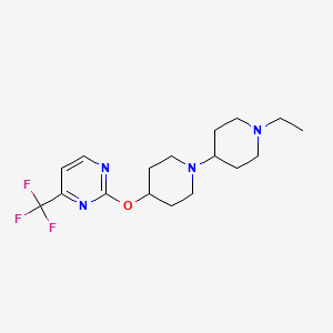 molecular formula C17H25F3N4O B12221550 1'-Ethyl-4-{[4-(trifluoromethyl)pyrimidin-2-yl]oxy}-1,4'-bipiperidine 