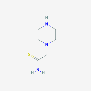 molecular formula C6H13N3S B12221593 2-(Piperazin-1-yl)ethanethioamide 