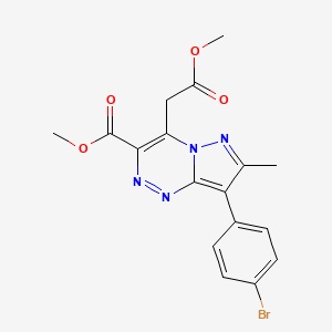 molecular formula C17H15BrN4O4 B12221595 Methyl 8-(4-bromophenyl)-4-(2-methoxy-2-oxoethyl)-7-methylpyrazolo[5,1-c][1,2,4]triazine-3-carboxylate 