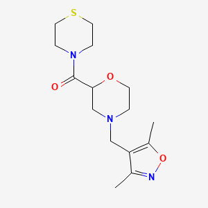 4-[(3,5-Dimethyl-1,2-oxazol-4-yl)methyl]-2-(thiomorpholine-4-carbonyl)morpholine