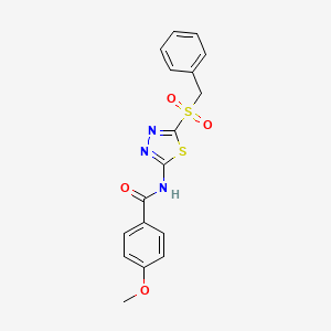 N-[5-(benzylsulfonyl)-1,3,4-thiadiazol-2-yl]-4-methoxybenzamide