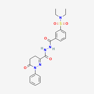 N,N-diethyl-3-({2-[(6-oxo-1-phenyl-1,4,5,6-tetrahydropyridazin-3-yl)carbonyl]hydrazinyl}carbonyl)benzenesulfonamide