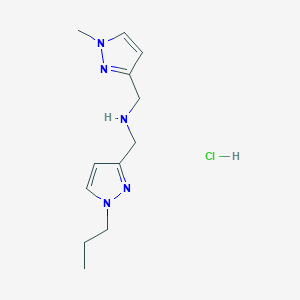 molecular formula C12H20ClN5 B12221643 1-(1-Methyl-1h-pyrazol-3-yl)-n-[(1-propyl-1h-pyrazol-3-yl)methyl]methanamine 