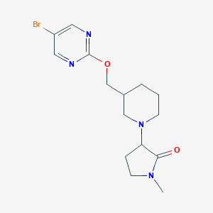 molecular formula C15H21BrN4O2 B12221657 3-(3-{[(5-Bromopyrimidin-2-yl)oxy]methyl}piperidin-1-yl)-1-methylpyrrolidin-2-one 