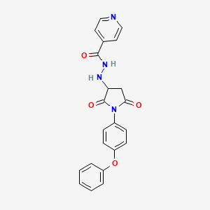 N'-[2,5-dioxo-1-(4-phenoxyphenyl)pyrrolidin-3-yl]pyridine-4-carbohydrazide