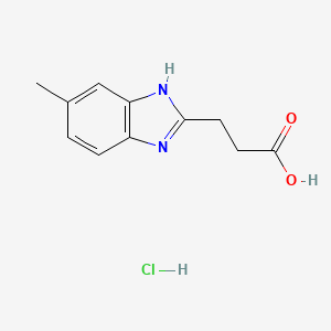 molecular formula C11H13ClN2O2 B12221691 3-(5-methyl-1H-benzimidazol-2-yl)propanoic acid 