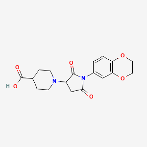 1-[1-(2,3-Dihydro-1,4-benzodioxin-6-yl)-2,5-dioxopyrrolidin-3-yl]piperidine-4-carboxylic acid