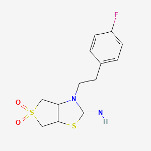 molecular formula C13H15FN2O2S2 B12221707 3-[2-(4-fluorophenyl)ethyl]tetrahydrothieno[3,4-d][1,3]thiazol-2(3H)-imine 5,5-dioxide 