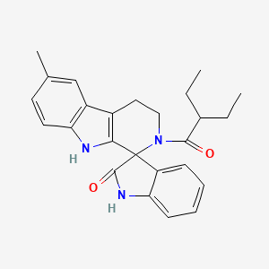 molecular formula C25H27N3O2 B12221728 2-(2-ethylbutanoyl)-6-methyl-2,3,4,9-tetrahydrospiro[beta-carboline-1,3'-indol]-2'(1'H)-one 