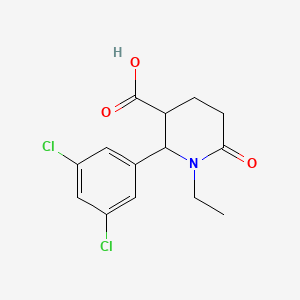 molecular formula C14H15Cl2NO3 B12221735 (2{R},3{R})-2-(3,5-dichlorophenyl)-1-ethyl-6-oxopiperidine-3-carboxylic acid 