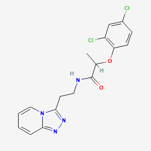 2-(2,4-dichlorophenoxy)-N-[2-([1,2,4]triazolo[4,3-a]pyridin-3-yl)ethyl]propanamide