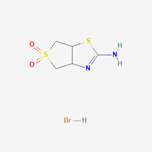 molecular formula C5H9BrN2O2S2 B12221759 5,5-Dioxo-3a,4,6,6a-tetrahydrothieno[3,4-d][1,3]thiazol-2-amine;hydrobromide 