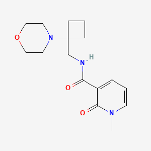 molecular formula C16H23N3O3 B12221779 1-methyl-N-{[1-(morpholin-4-yl)cyclobutyl]methyl}-2-oxo-1,2-dihydropyridine-3-carboxamide 