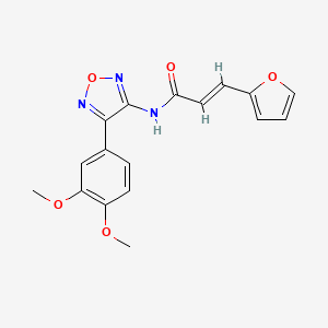 molecular formula C17H15N3O5 B12221785 (2E)-N-[4-(3,4-dimethoxyphenyl)-1,2,5-oxadiazol-3-yl]-3-(furan-2-yl)prop-2-enamide 