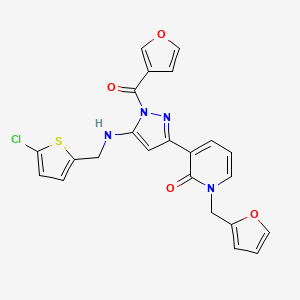 3-(5-[(5-Chlorothiophen-2-yl)methyl]amino-1-[(furan-3-yl)carbonyl]-1H-pyrazol-3-yl)-1-(furan-2-ylmethyl)-1,2-dihydropyridin-2-one