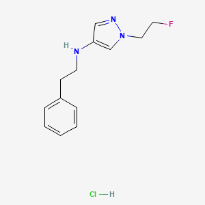 molecular formula C13H17ClFN3 B12221795 1-(2-fluoroethyl)-N-(2-phenylethyl)pyrazol-4-amine;hydrochloride 