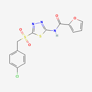 N-{5-[(4-chlorobenzyl)sulfonyl]-1,3,4-thiadiazol-2-yl}furan-2-carboxamide