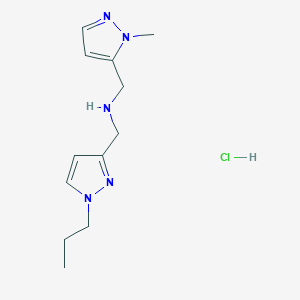 N-[(2-methylpyrazol-3-yl)methyl]-1-(1-propylpyrazol-3-yl)methanamine;hydrochloride