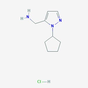 molecular formula C9H16ClN3 B12221893 (1-cyclopentyl-1H-pyrazol-5-yl)methanamine hydrochloride 