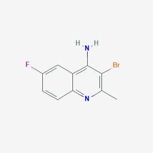 molecular formula C10H8BrFN2 B12221901 4-Amino-3-bromo-6-fluoro-2-methylquinoline 