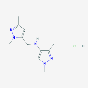 molecular formula C11H18ClN5 B12221950 N-[(2,5-dimethylpyrazol-3-yl)methyl]-1,3-dimethylpyrazol-4-amine;hydrochloride 