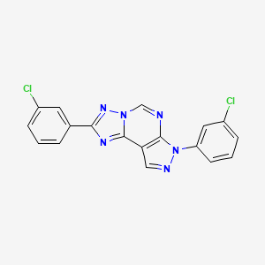 molecular formula C18H10Cl2N6 B12221955 2,7-bis(3-chlorophenyl)-7H-pyrazolo[4,3-e][1,2,4]triazolo[1,5-c]pyrimidine 