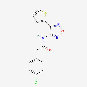 molecular formula C14H10ClN3O2S B12221966 2-(4-chlorophenyl)-N-[4-(thiophen-2-yl)-1,2,5-oxadiazol-3-yl]acetamide 