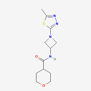 N-[1-(5-methyl-1,3,4-thiadiazol-2-yl)azetidin-3-yl]oxane-4-carboxamide