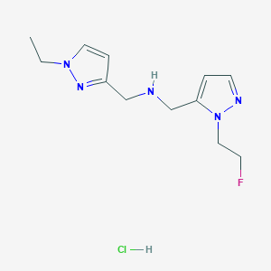 molecular formula C12H19ClFN5 B12222029 1-(1-ethyl-1H-pyrazol-3-yl)-N-{[1-(2-fluoroethyl)-1H-pyrazol-5-yl]methyl}methanamine 