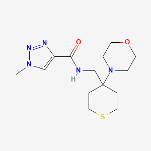 molecular formula C14H23N5O2S B12222071 1-methyl-N-{[4-(morpholin-4-yl)thian-4-yl]methyl}-1H-1,2,3-triazole-4-carboxamide 