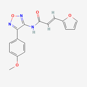 molecular formula C16H13N3O4 B12222096 (2E)-3-(furan-2-yl)-N-[4-(4-methoxyphenyl)-1,2,5-oxadiazol-3-yl]prop-2-enamide 