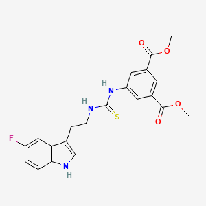 molecular formula C21H20FN3O4S B12222097 dimethyl 5-({[2-(5-fluoro-1H-indol-3-yl)ethyl]carbamothioyl}amino)benzene-1,3-dicarboxylate 