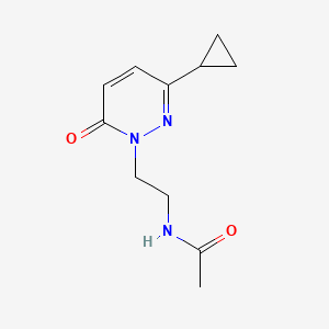 molecular formula C11H15N3O2 B12222154 N-[2-(3-cyclopropyl-6-oxo-1,6-dihydropyridazin-1-yl)ethyl]acetamide 