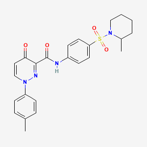 molecular formula C24H26N4O4S B12222179 1-(4-methylphenyl)-N-{4-[(2-methylpiperidin-1-yl)sulfonyl]phenyl}-4-oxo-1,4-dihydropyridazine-3-carboxamide 