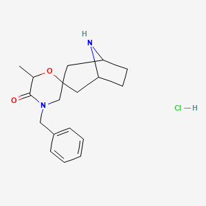 4'-Benzyl-6'-methyl-8-azaspiro[bicyclo[3.2.1]octane-3,2'-morpholin]-5'-one hydrochloride