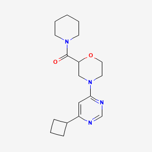 molecular formula C18H26N4O2 B12222242 4-(6-Cyclobutylpyrimidin-4-yl)-2-(piperidine-1-carbonyl)morpholine 