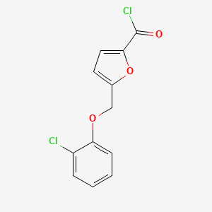 molecular formula C12H8Cl2O3 B12222249 5-[(2-Chlorophenoxy)methyl]-2-furoyl chloride 