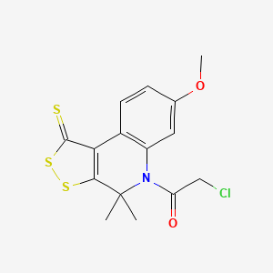 2-chloro-1-(7-methoxy-4,4-dimethyl-1-sulfanylidenedithiolo[3,4-c]quinolin-5-yl)ethanone