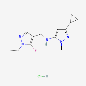 5-cyclopropyl-N-[(1-ethyl-5-fluoropyrazol-4-yl)methyl]-2-methylpyrazol-3-amine;hydrochloride