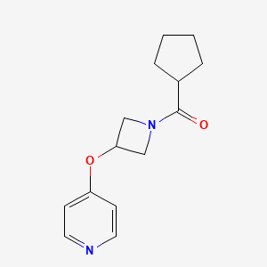 molecular formula C14H18N2O2 B12222277 4-[(1-Cyclopentanecarbonylazetidin-3-yl)oxy]pyridine 