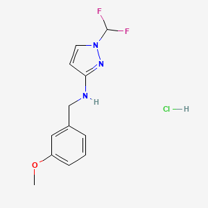 1-(difluoromethyl)-N-[(3-methoxyphenyl)methyl]pyrazol-3-amine;hydrochloride